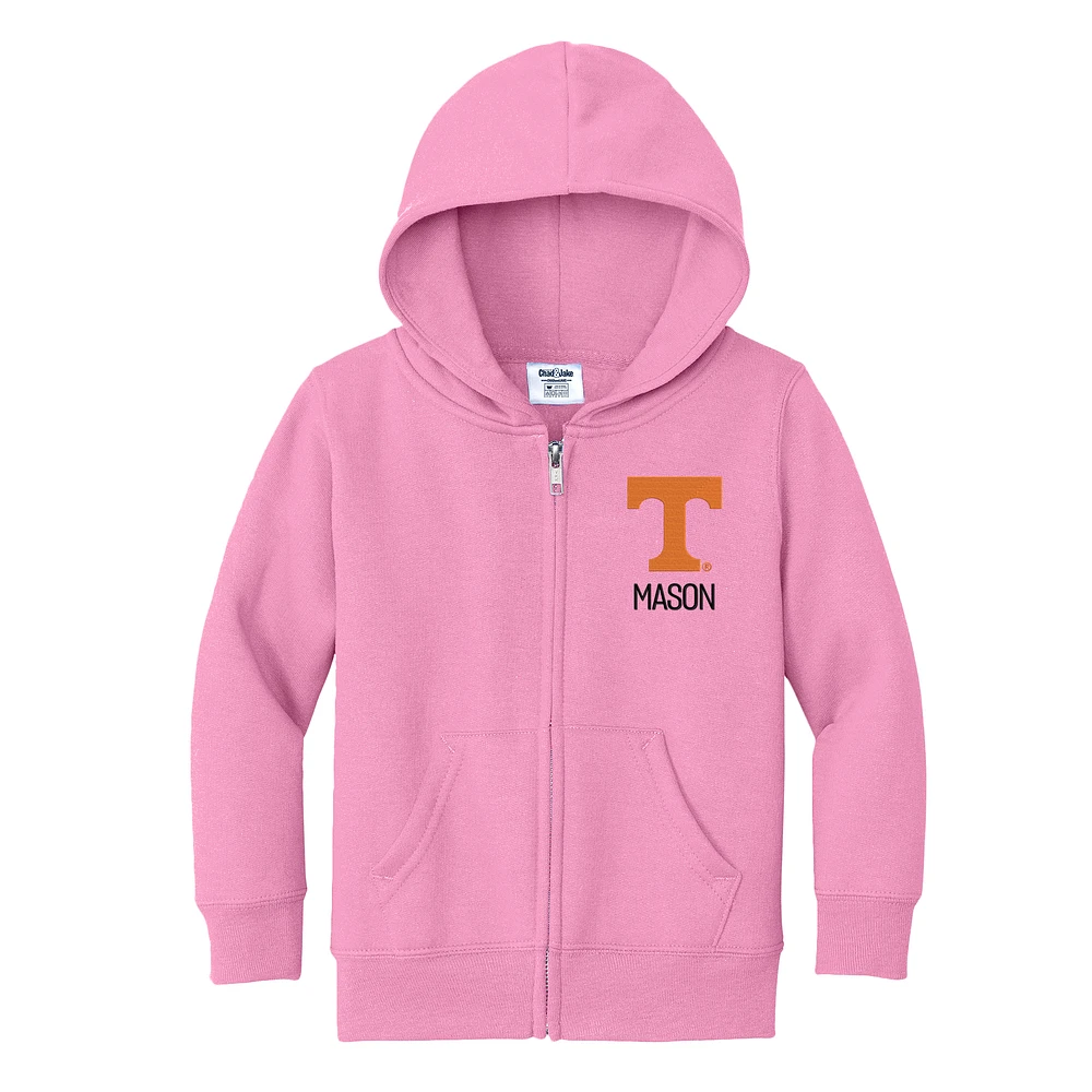 Toddler Chad & Jake Pink Tennessee Volunteers Personalized Full-Zip Hoodie
