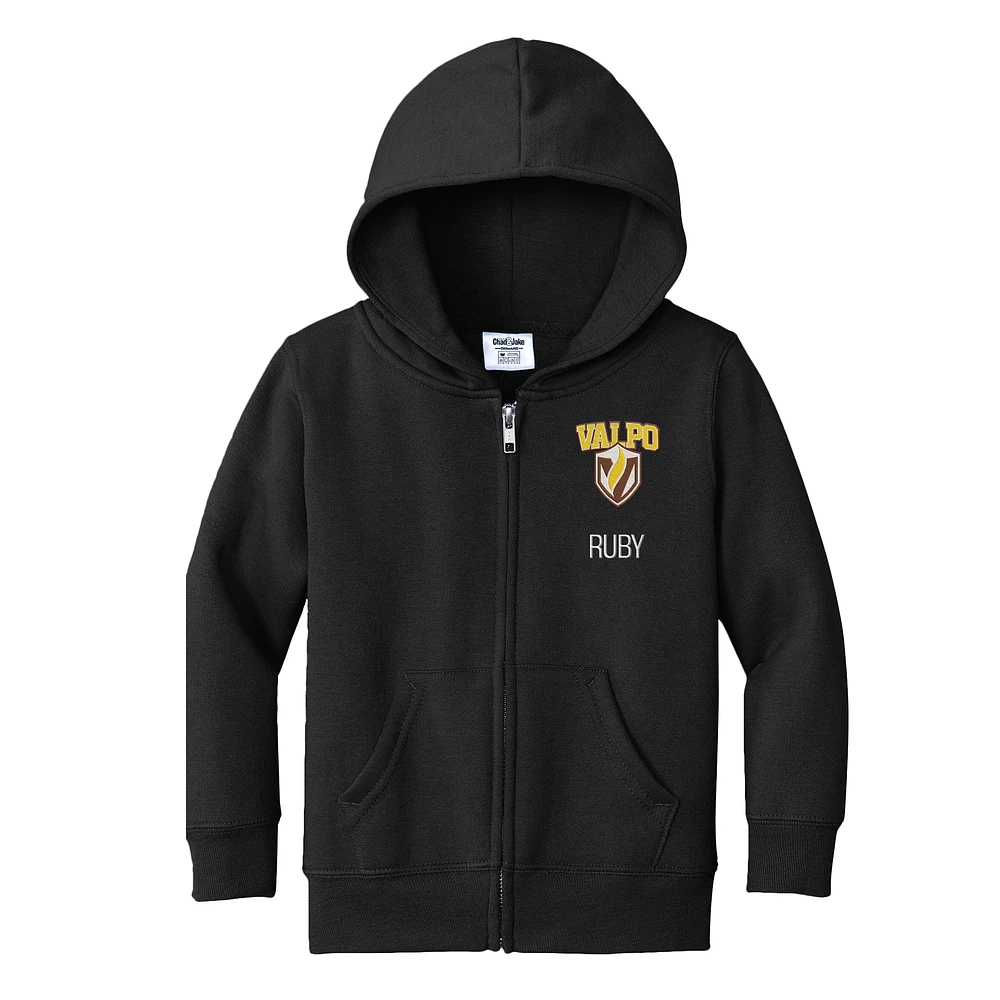 Toddler Chad & Jake Black Valparaiso University Personalized Full-Zip Hoodie