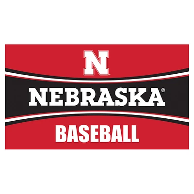 Nebraska Huskers 28" x 16" Baseball Trapper Door Mat