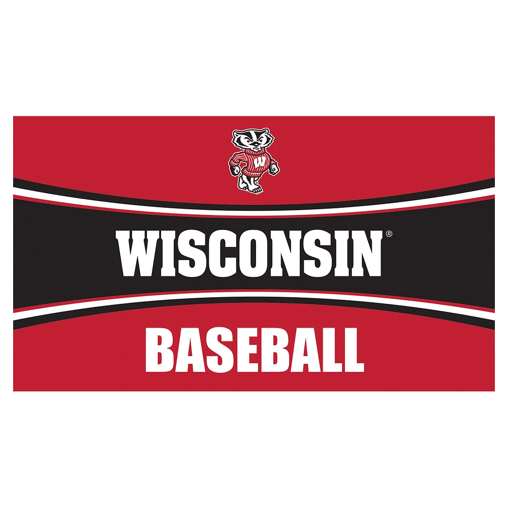 Wisconsin Badgers 28" x 16" Baseball Trapper Door Mat