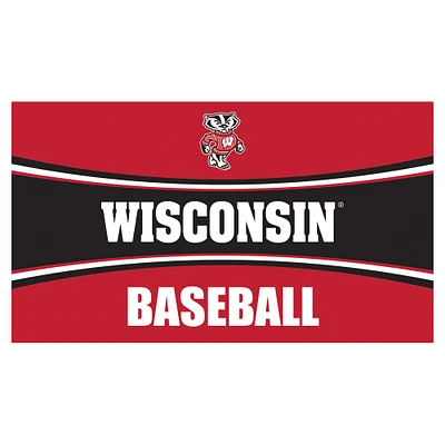 Wisconsin Badgers 28" x 16" Baseball Trapper Door Mat