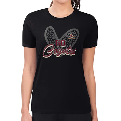 Women's G-III 4Her by Carl Banks Arizona Coyotes Super-Slim Fit Lightweight Animal Print Heart T-Shirt