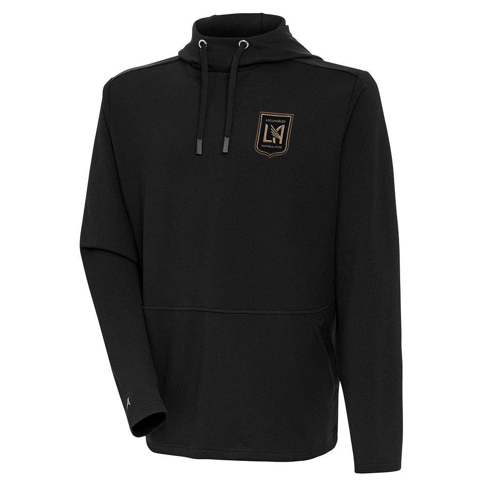 Men's Antigua Black LAFC Pure Honeycomb Pullover Hoodie