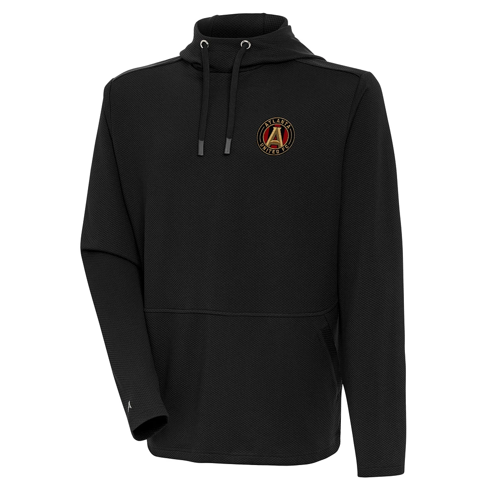 Men's Antigua Black Atlanta United FC Pure Honeycomb Pullover Hoodie