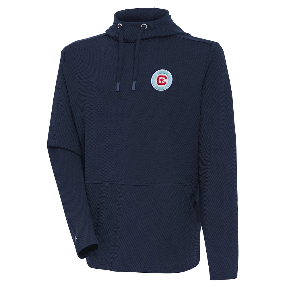 Men's Antigua Navy Chicago Fire Pure Honeycomb Pullover Hoodie