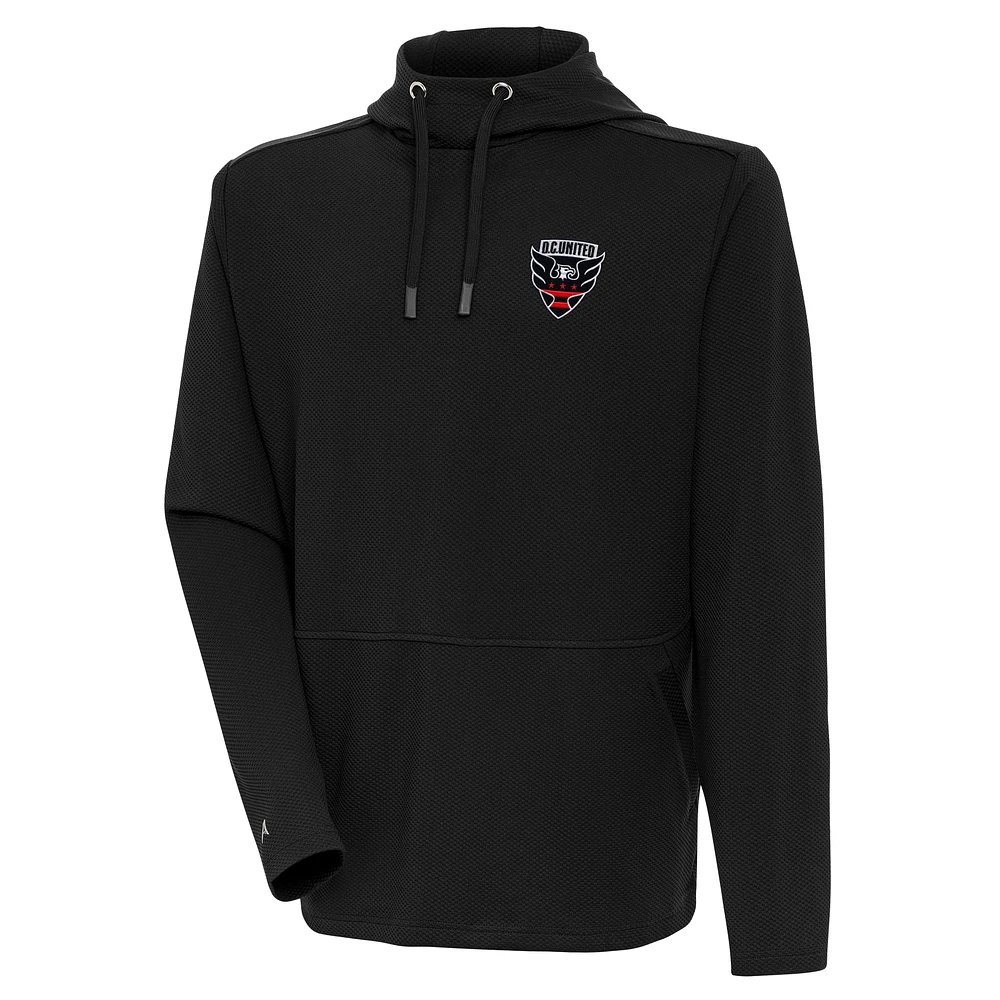 Men's Antigua Black D.C. United Pure Honeycomb Pullover Hoodie