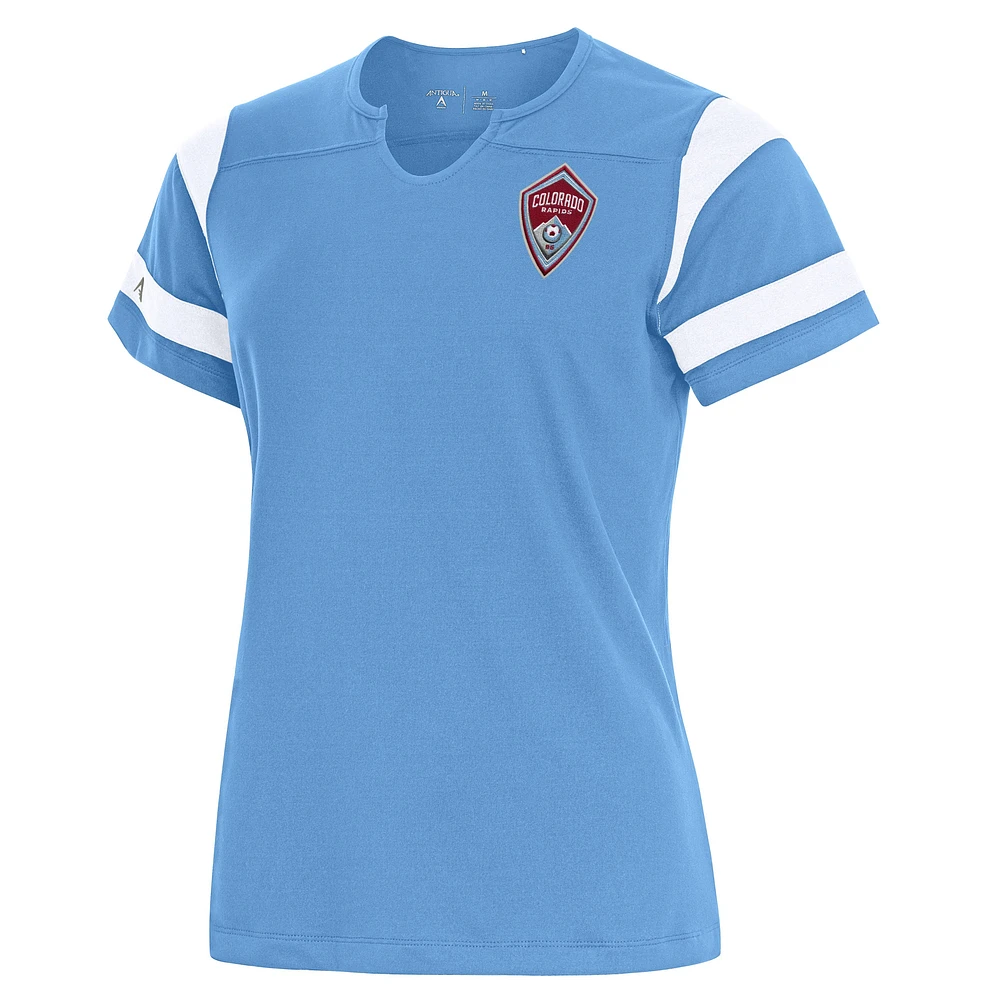 Women's Antigua Sky Blue Colorado Rapids Encounter Notch Neck T-Shirt