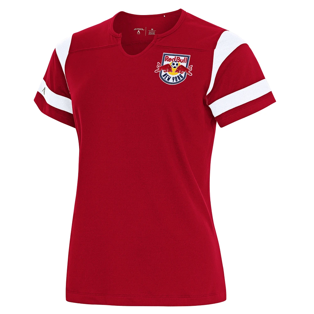 Women's Antigua Red New York Red Bulls Encounter Notch Neck T-Shirt