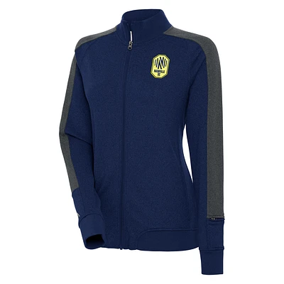 Women's Antigua Navy Nashville SC Strike Anthem Full-Zip Jacket