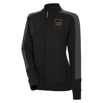 Women's Antigua Black LAFC Strike Anthem Full-Zip Jacket