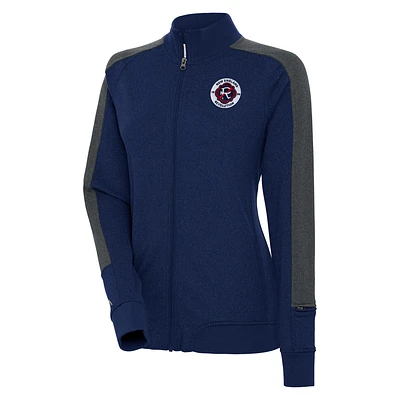 Women's Antigua Navy New England Revolution Strike Anthem Full-Zip Jacket