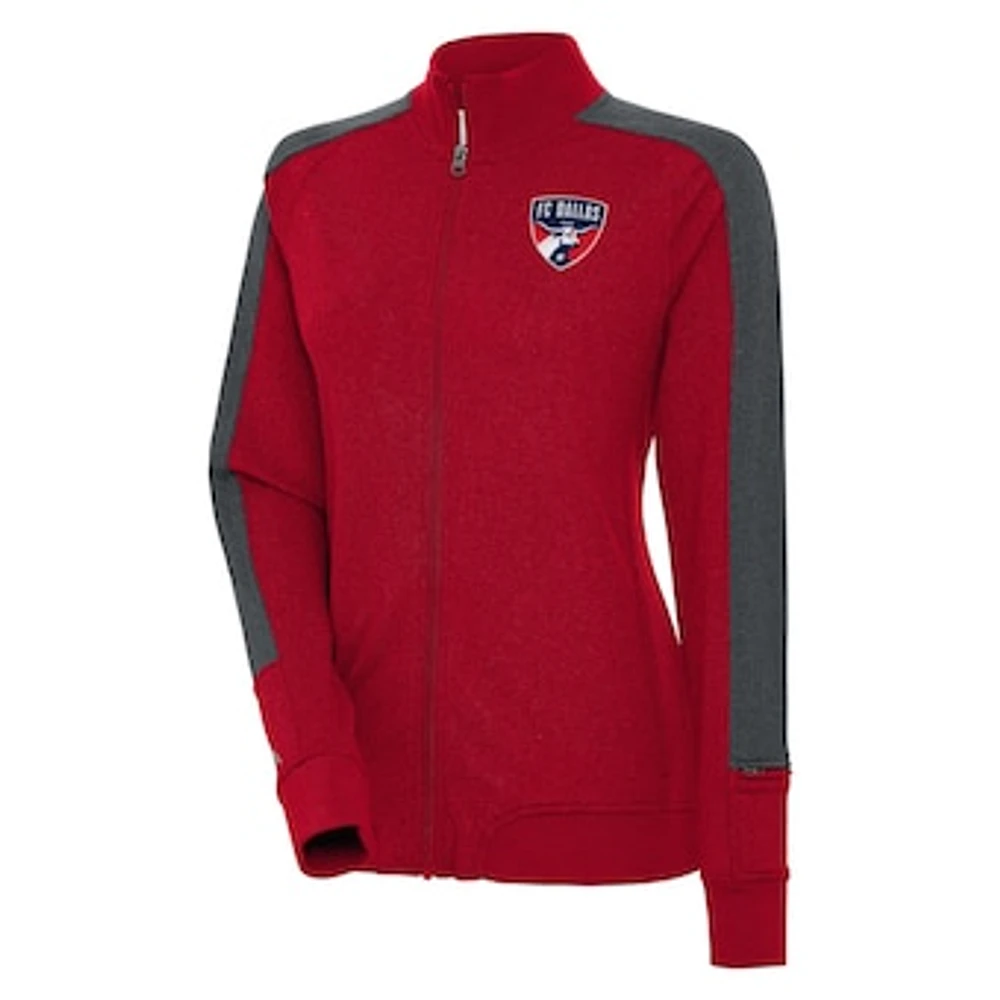Women's Antigua Red FC Dallas Strike Anthem Full-Zip Jacket