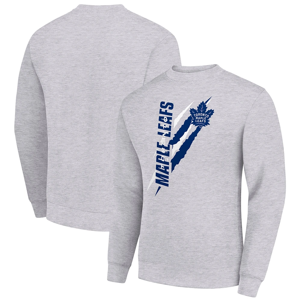 Men's Starter Heather Gray Toronto Maple Leafs Color Scratch Pullover Sweatshirt
