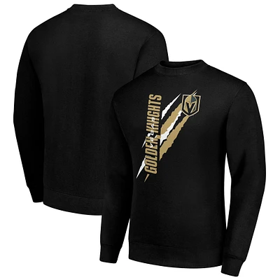 Men's Starter Black Vegas Golden Knights Color Scratch Pullover Sweatshirt
