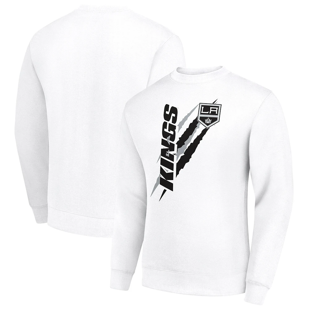Men's Starter White Los Angeles Kings Color Scratch Pullover Sweatshirt