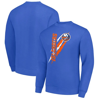Men's Starter Royal New York Islanders Color Scratch Pullover Sweatshirt