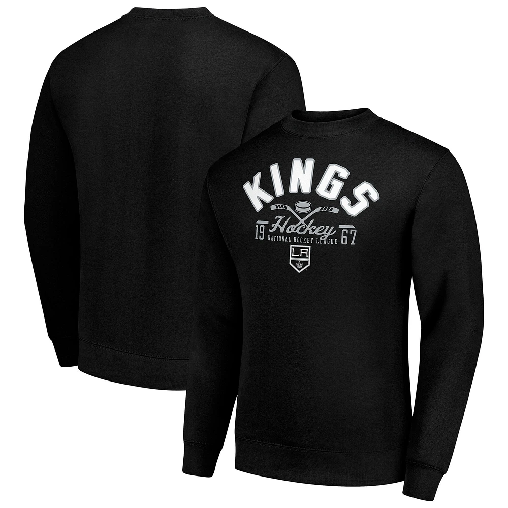 Men's Starter Los Angeles Kings Stick And Puck Logo Fleece Pullover Sweatshirt