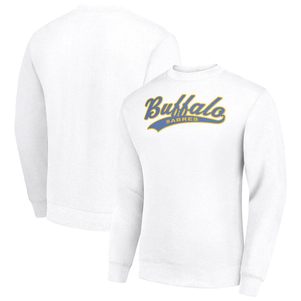 Men's Starter White Buffalo Sabres Tailsweep City Pullover Sweatshirt
