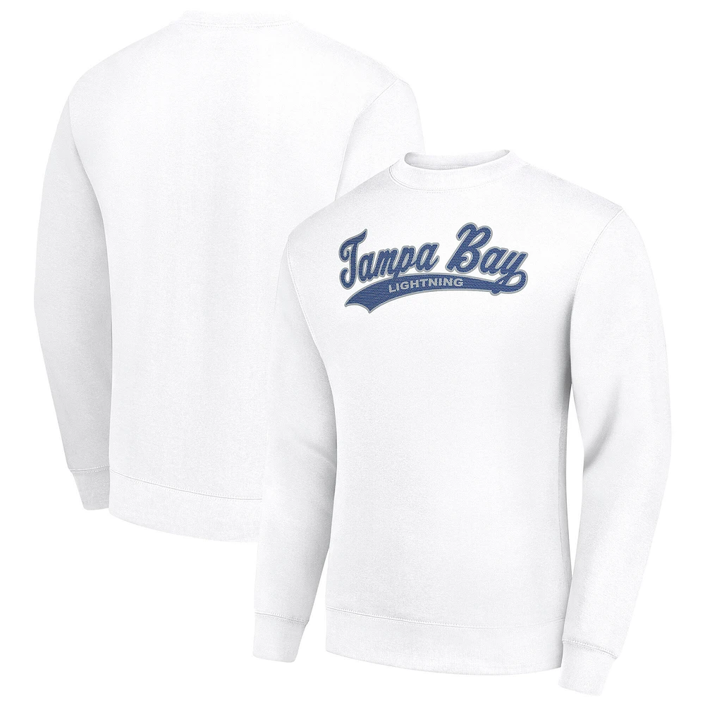 Men's Starter White Tampa Bay Lightning Tailsweep City Pullover Sweatshirt