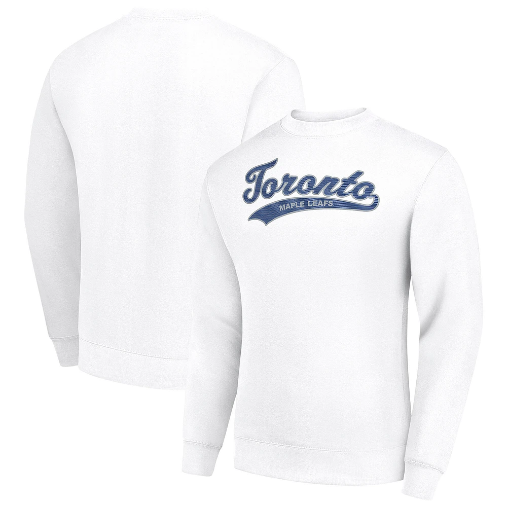 Men's Starter White Toronto Maple Leafs Tailsweep City Pullover Sweatshirt
