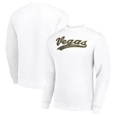 Men's Starter White Vegas Golden Knights Tailsweep City Pullover Sweatshirt