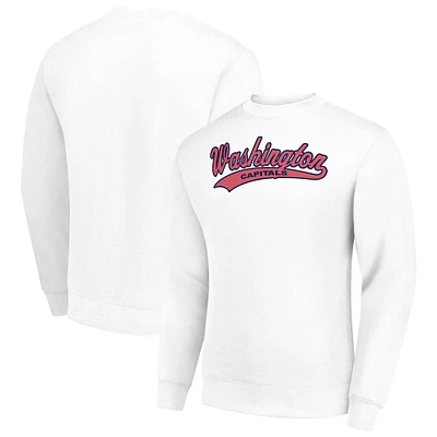 Men's Starter White Washington Capitals Tailsweep City Pullover Sweatshirt