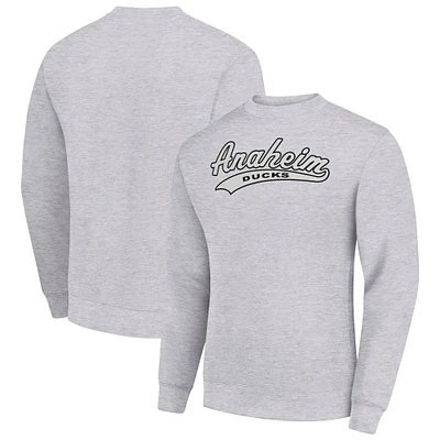 Men's Starter Heather Gray Anaheim Ducks Tailsweep City Pullover Sweatshirt