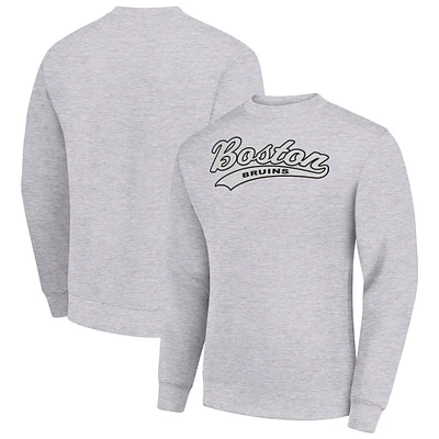 Men's Starter Heather Gray Boston Bruins Tailsweep City Pullover Sweatshirt