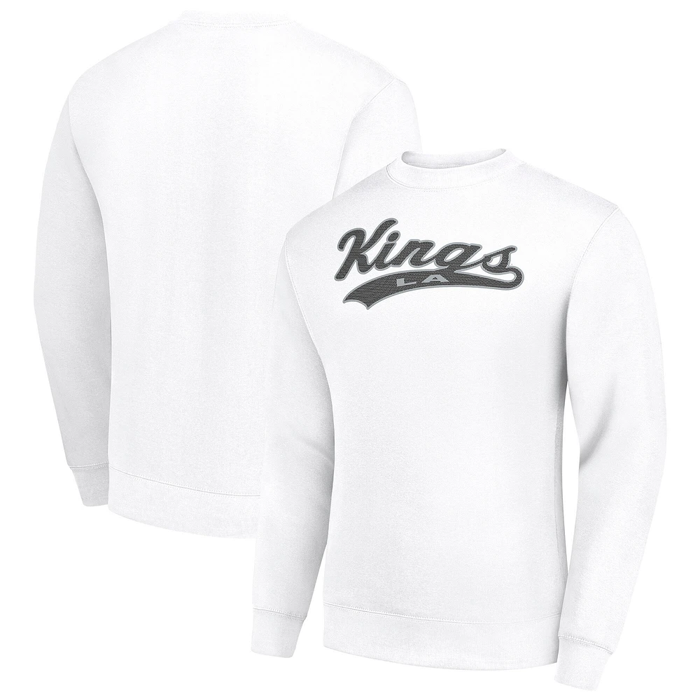 Men's Starter White Los Angeles Kings Tailsweep City Pullover Sweatshirt