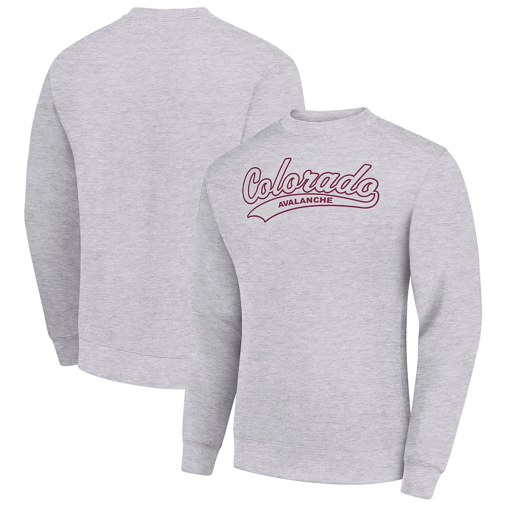 Men's Starter Heather Gray Colorado Avalanche Tailsweep City Pullover Sweatshirt