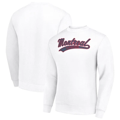Men's Starter White Montreal Canadiens Tailsweep City Pullover Sweatshirt