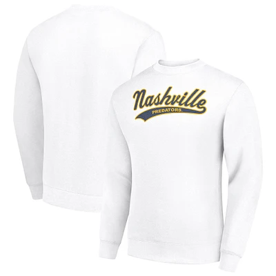 Men's Starter White Nashville Predators Tailsweep City Pullover Sweatshirt