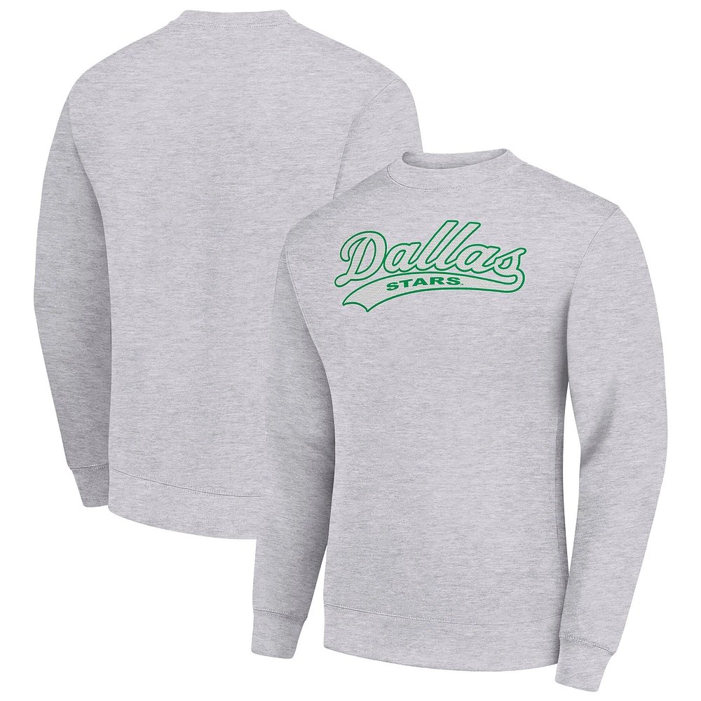 Men's Starter Heather Gray Dallas Stars Tailsweep City Pullover Sweatshirt