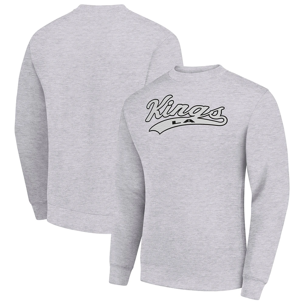 Men's Starter Heather Gray Los Angeles Kings Tailsweep City Pullover Sweatshirt
