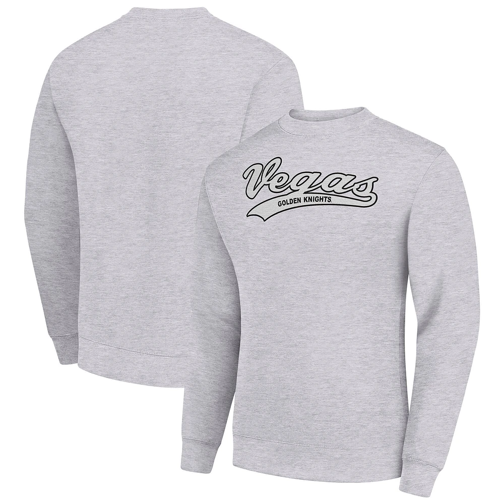 Men's Starter Heather Gray Vegas Golden Knights Tailsweep City Pullover Sweatshirt