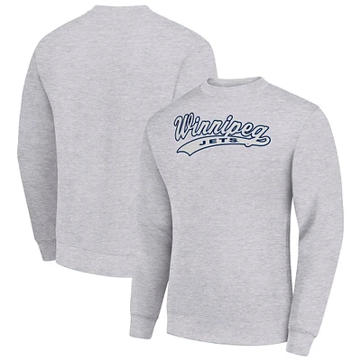 Men's Starter Heather Gray Winnipeg Jets Tailsweep City Pullover Sweatshirt