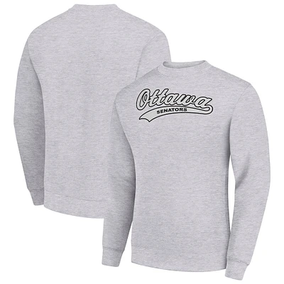 Men's Starter Heather Gray Ottawa Senators Tailsweep City Pullover Sweatshirt