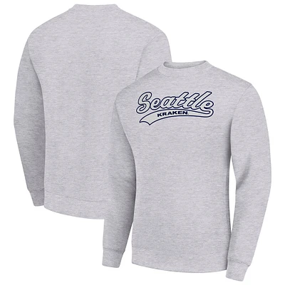Men's Starter Heather Gray Seattle Kraken Tailsweep City Pullover Sweatshirt