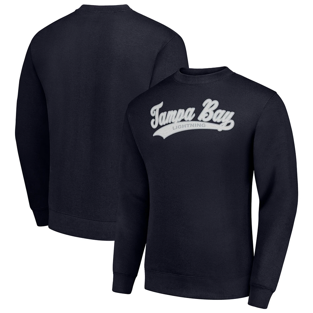 Men's Starter Navy Tampa Bay Lightning Tailsweep City Pullover Sweatshirt