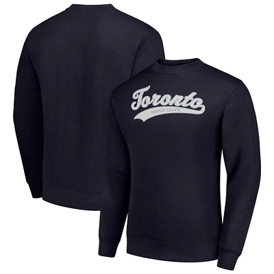 Men's Starter Navy Toronto Maple Leafs Tailsweep City Pullover Sweatshirt