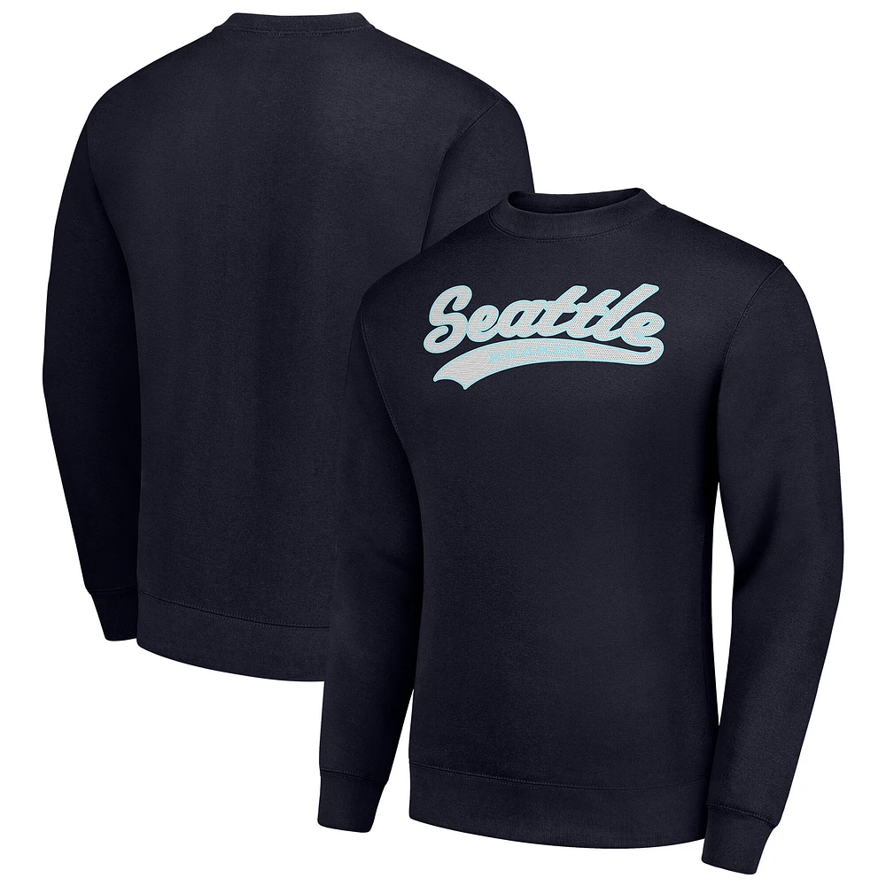 Men's Starter Navy Seattle Kraken Tailsweep City Pullover Sweatshirt