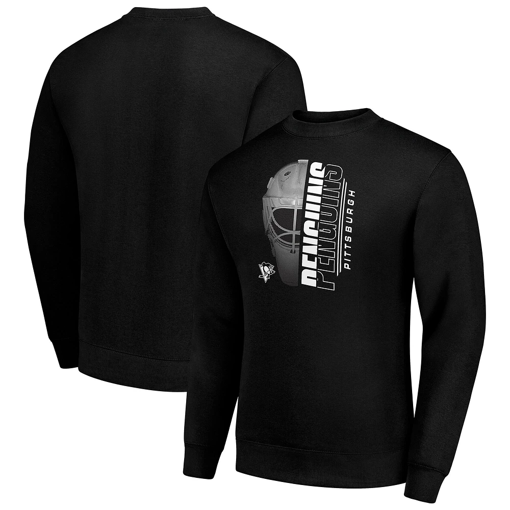 Men's Starter Pittsburgh Penguins Half Helmet Team Logo Pullover Sweatshirt