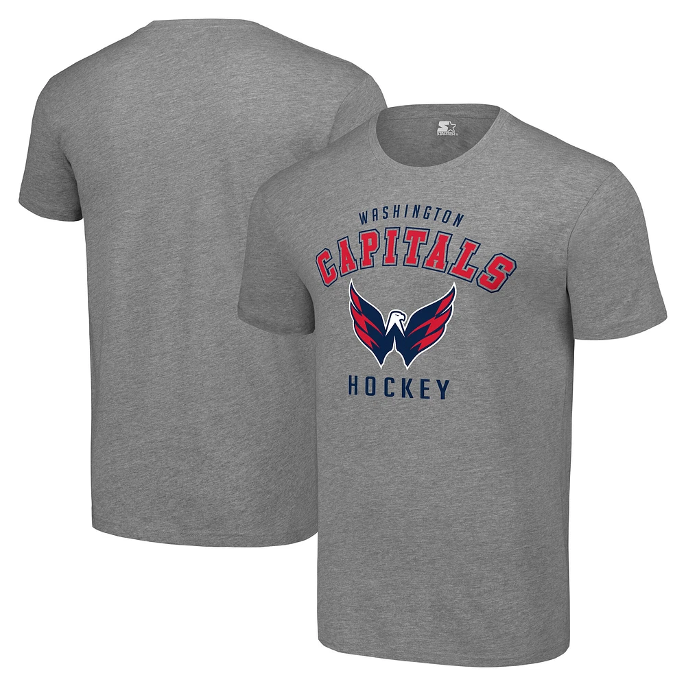 Men's Starter Heather Gray Washington Capitals Logo T-Shirt