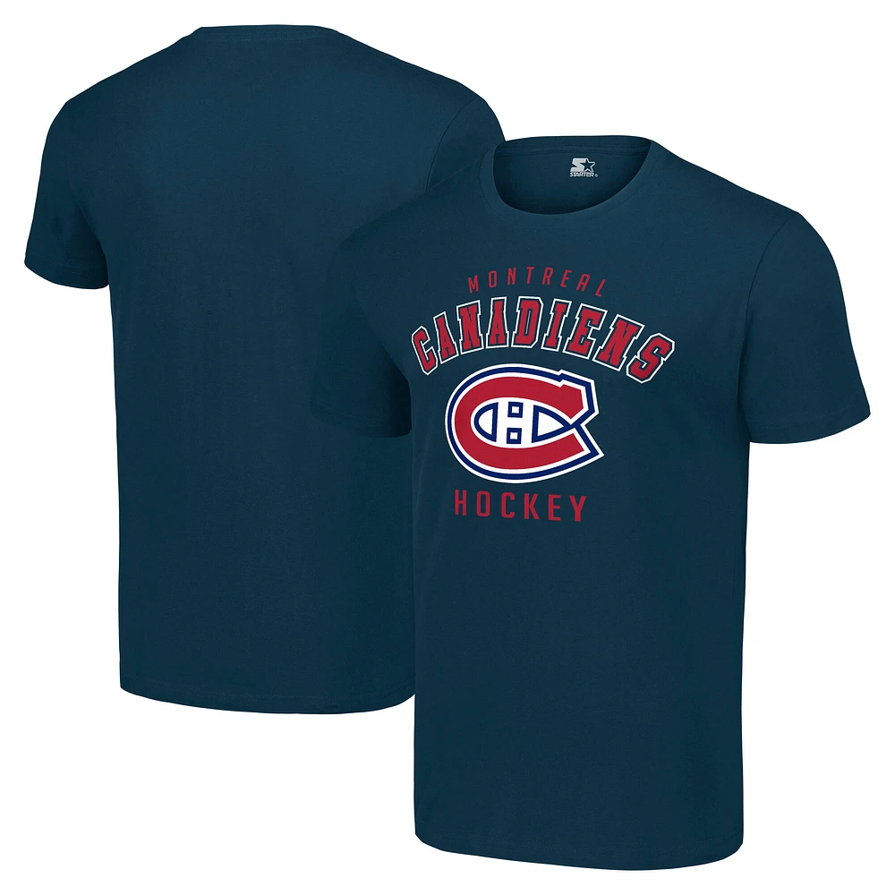 Men's Starter Navy Montreal Canadiens Logo T-Shirt