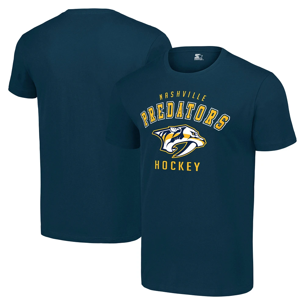 Men's Starter Navy Nashville Predators Logo T-Shirt