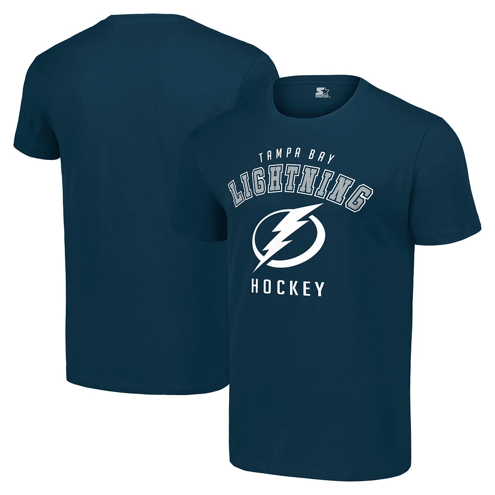 Men's Starter Navy Tampa Bay Lightning Logo T-Shirt
