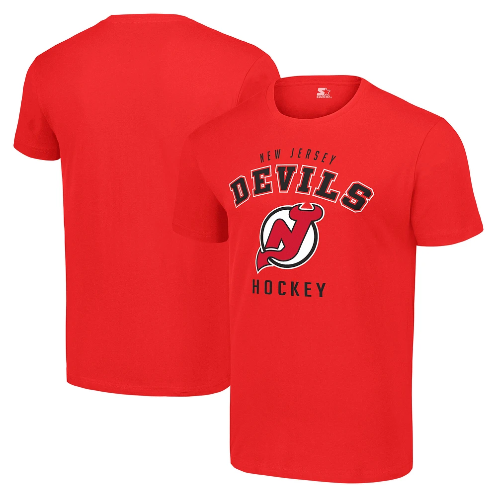 Men's Starter Red New Jersey Devils Logo T-Shirt
