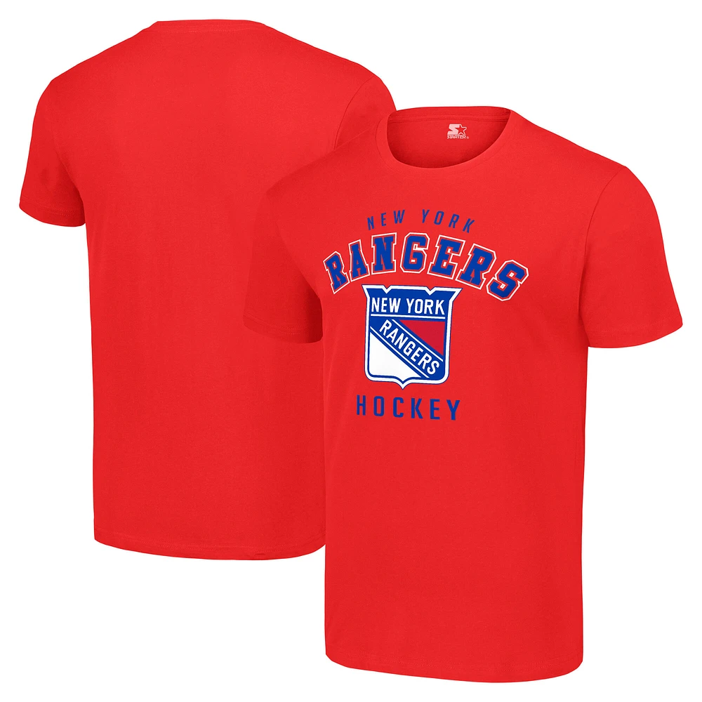 Men's Starter Red New York Rangers Logo T-Shirt