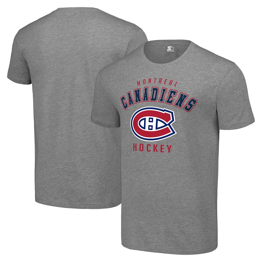 Men's Starter Heather Gray Montreal Canadiens Logo T-Shirt