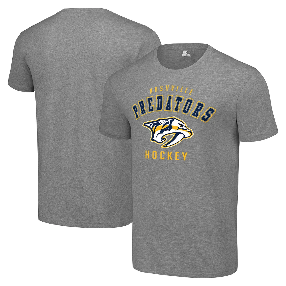 Men's Starter Heather Gray Nashville Predators Logo T-Shirt